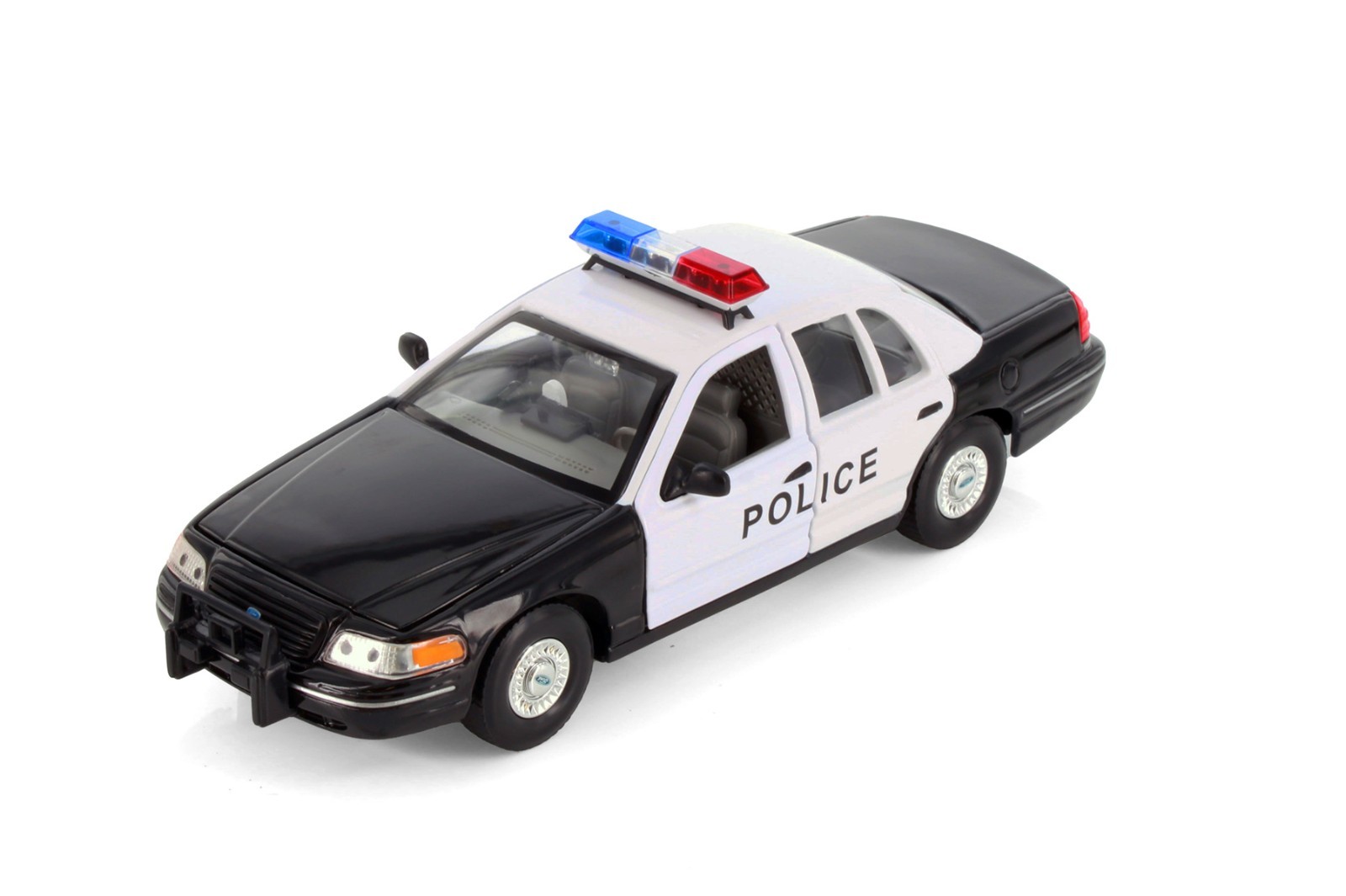 BOX OF 4 1999 FORD CROWN VICTORIA POLICE BLACK 1/24 DIECAST CAR 22082PR/4D
