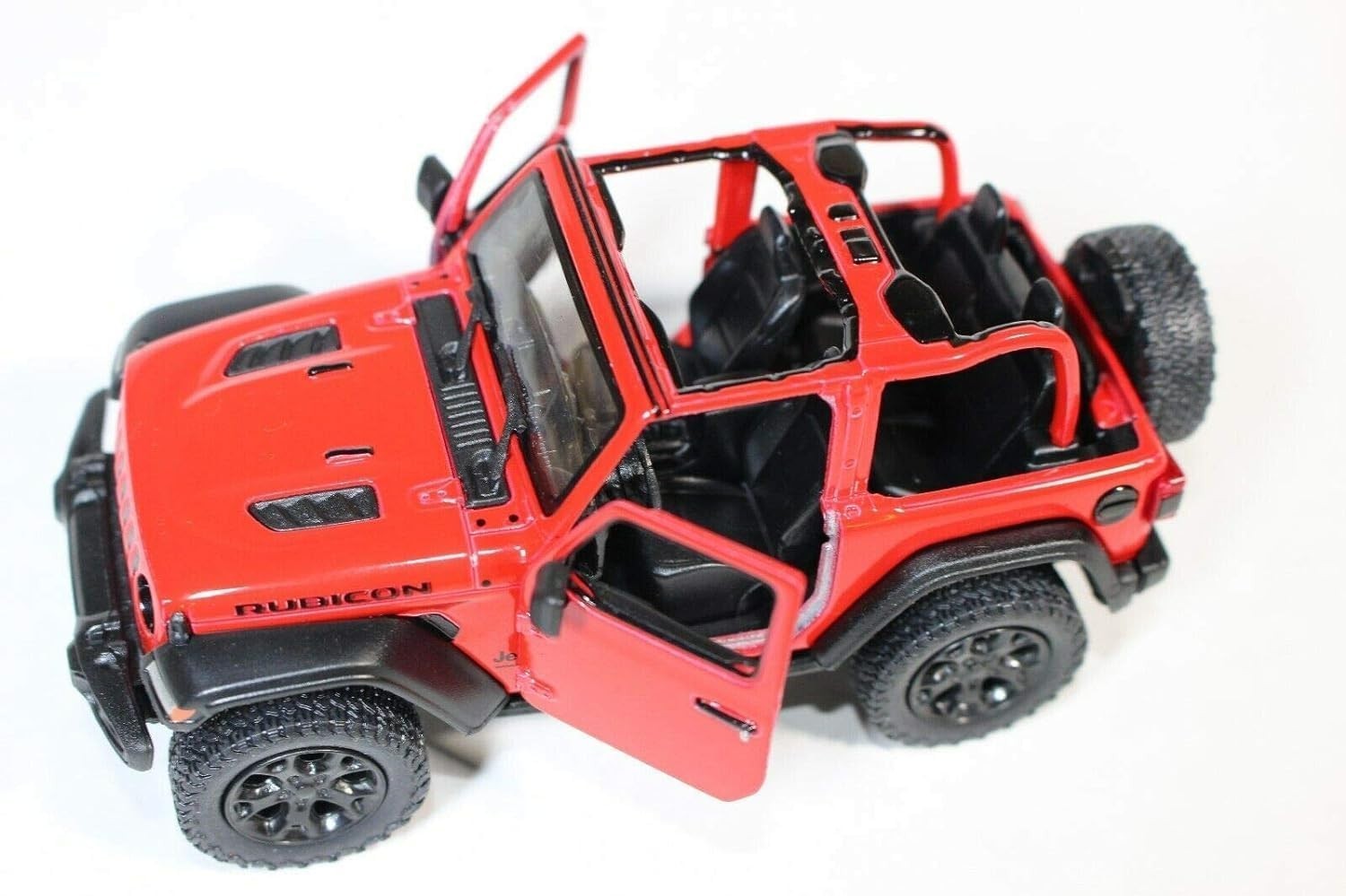 5 Inch Jeep Wrangler Rubicon Die Cast Model Car Red Pullback Action Toy