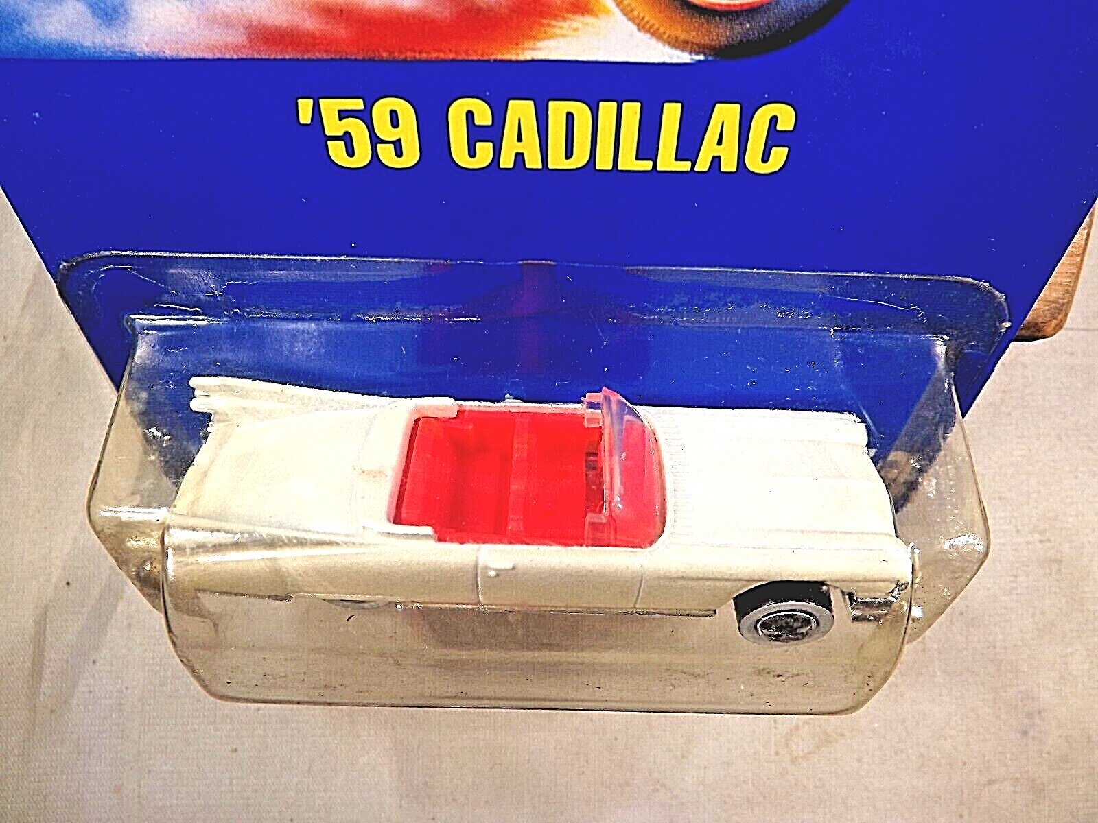 1990 Hot Wheels Speed Points Blue Card #154 ’59 CADILLAC White w/White Wall BWSp