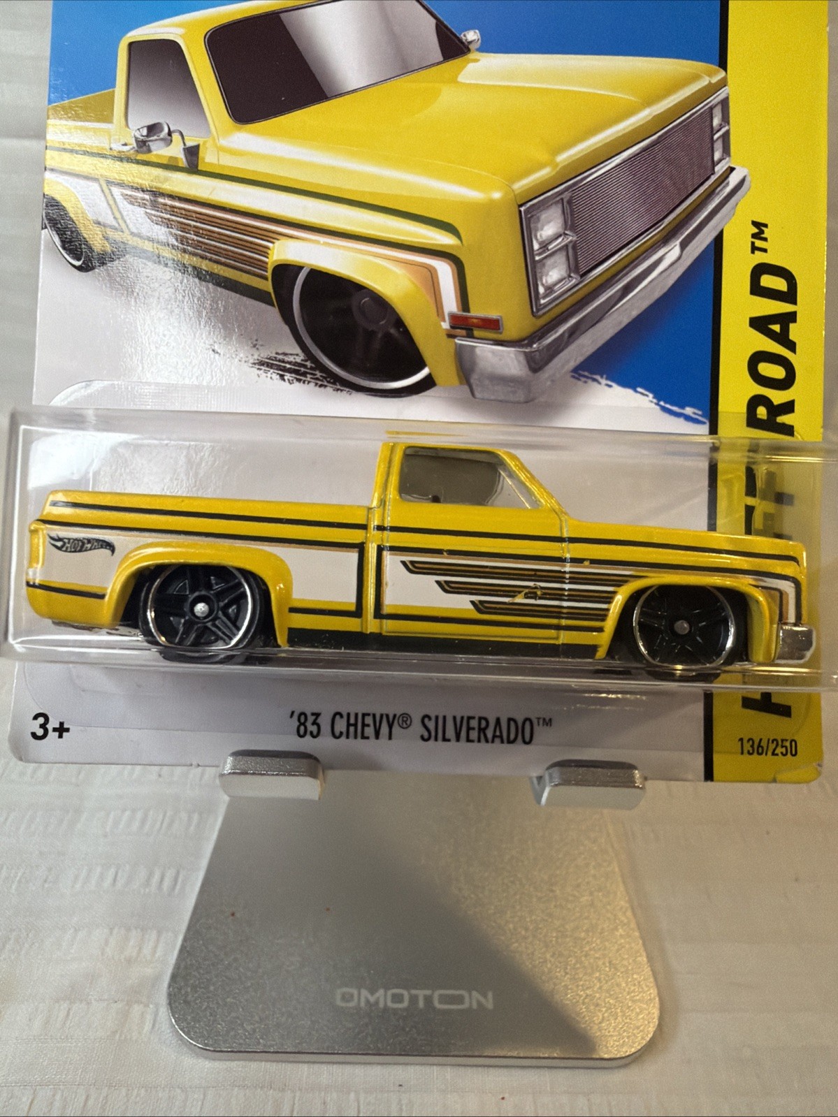 Hot Wheels 83 Chevy Silverado HW Off Road Yellow 2013 New Protector