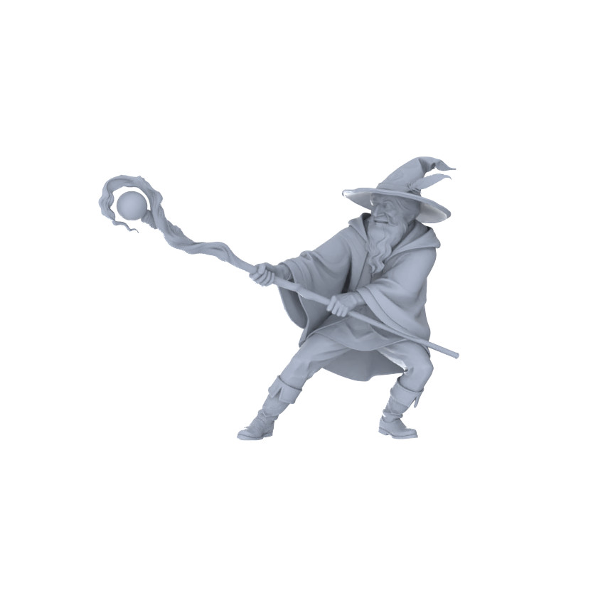 LYGR 075 MRY-SFW 075 Medieval Steampunk Mage Resin Wargame Figure
