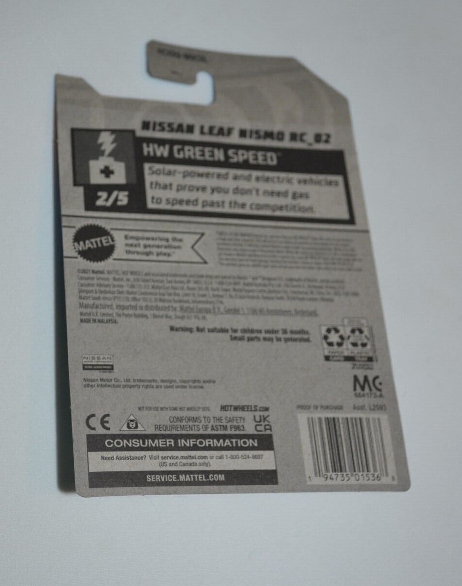 HOT WHEELS 2022 HW GREEN SPEED 2/5 – NISSAN LEAF NISMO RC_02 BLUE AND BLACK