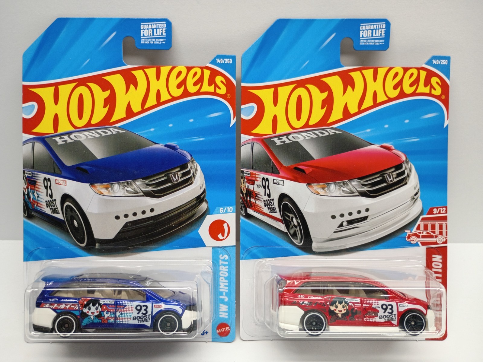 New ! 2026 Hot Wheels Red Edition Honda Odyssey + Blue Mainline Version Lot of 2