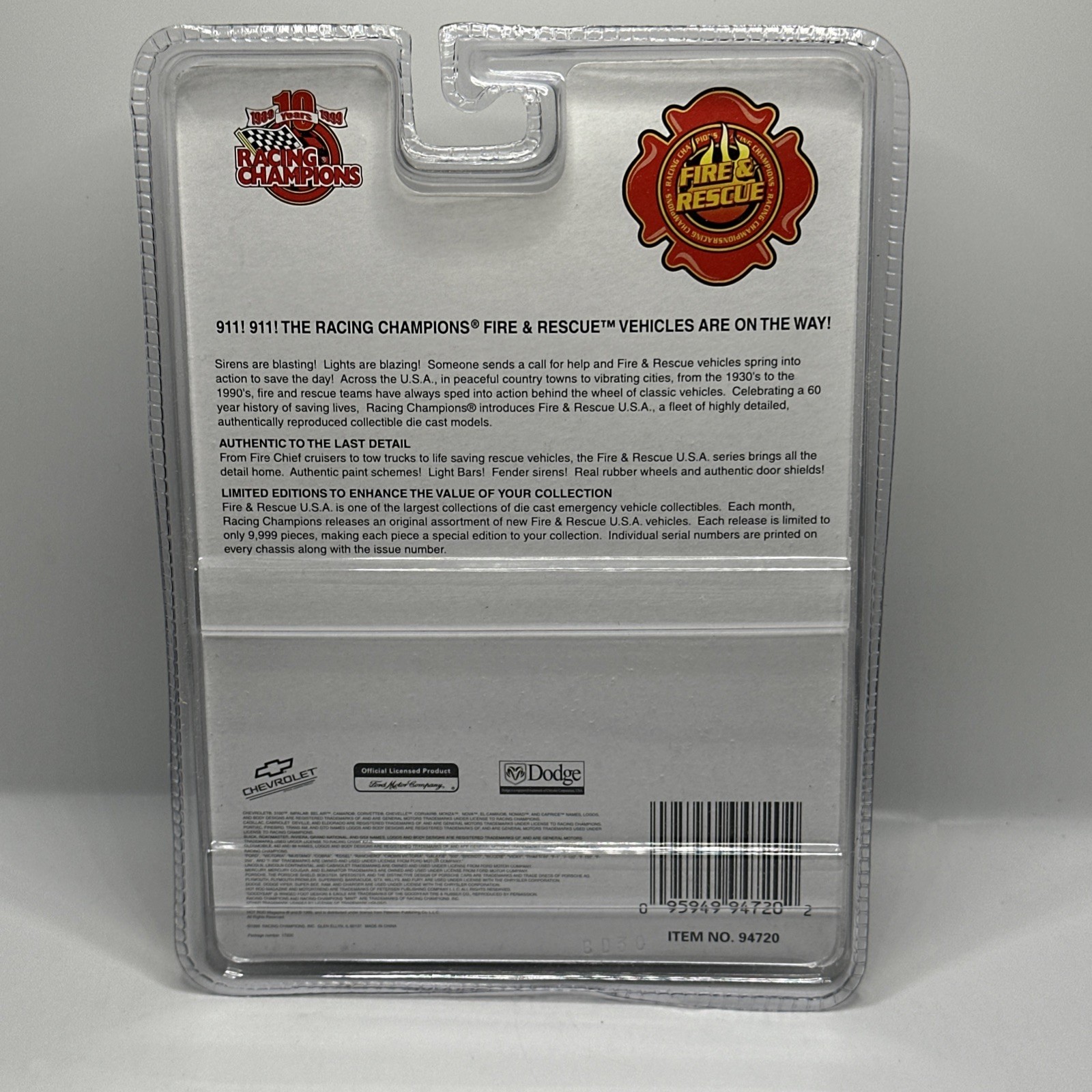 Racing Champions Fire-Rescue USA Iron Mountain, MI Fire Dept. ’50 Ford Coupe NEW