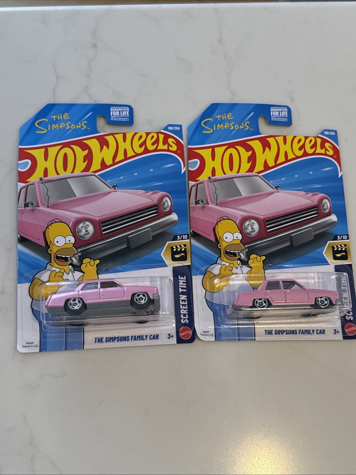 Hot Wheels The Simpsons Family Car 2015 & 2026 (Lot of 2) 1:64 w/Protectors