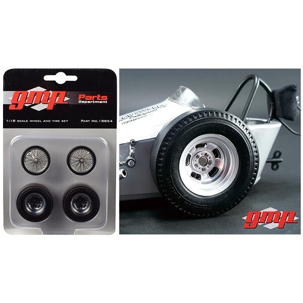 Acme GMP 1/18 Chizler Front Engine Dragster 60s Skinny + Slicks Wheels Tires Set