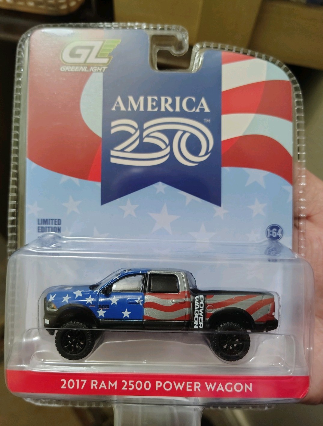 2026 1:64 Greenlight 2017 Ram 2500 Power Wagon Raw Chase! AMERICA 250th NEW!