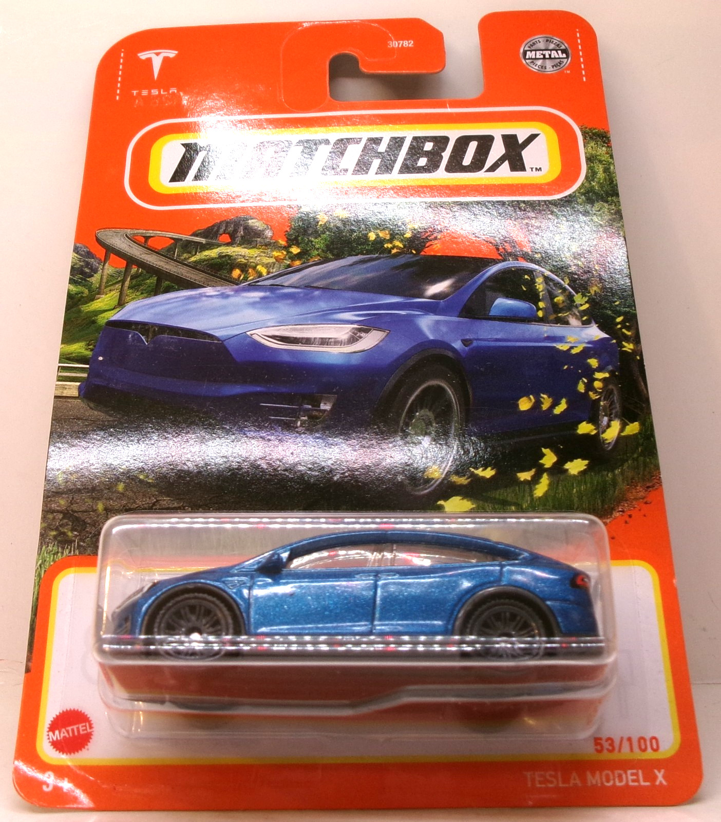 2022 MATCHBOX 1:64 MBX HIGHWAY 53/100 BLUE TESLA MODEL X