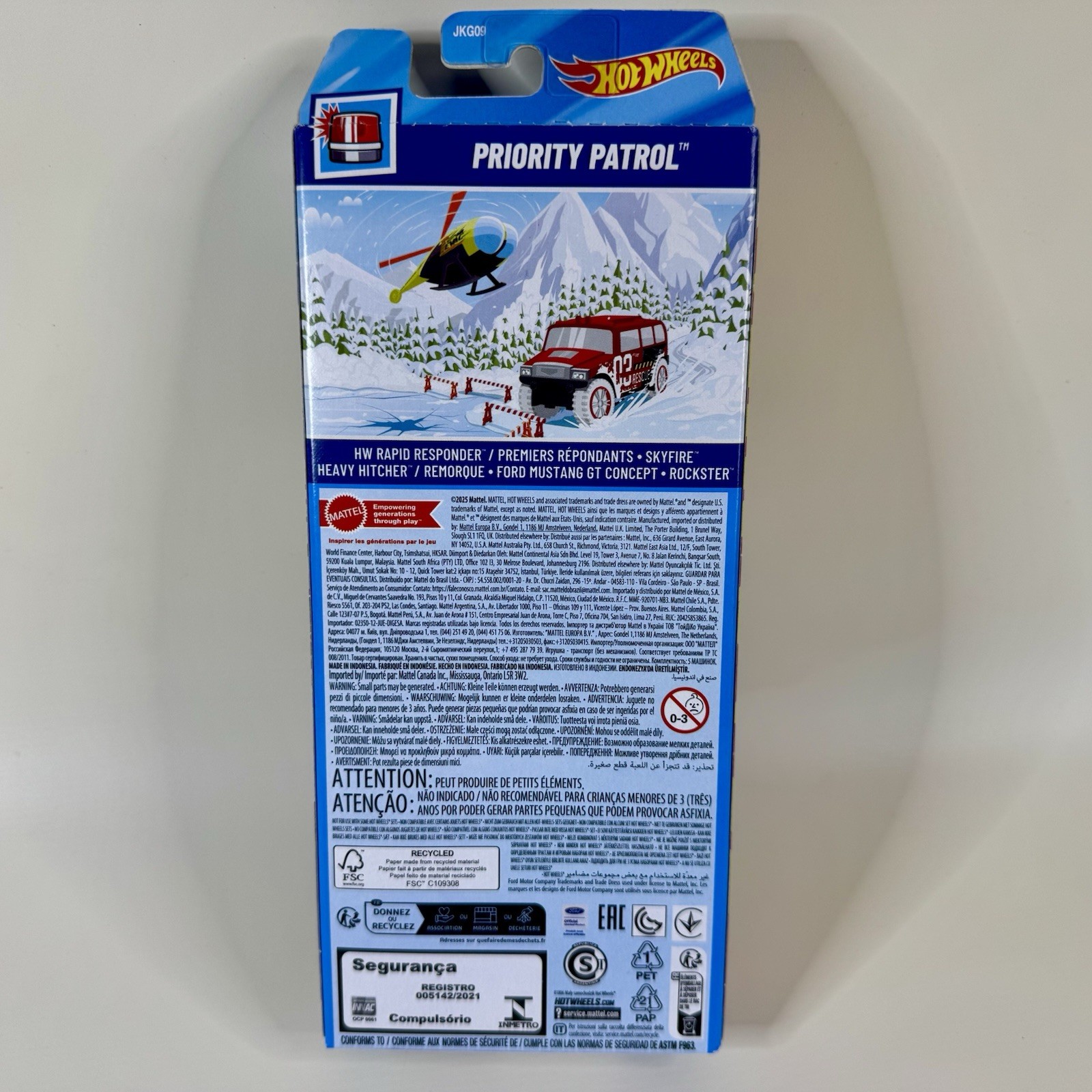 Hot Wheels Priority Patrol 5 Pack Rescue Police Fire Tow Truck Helicopter