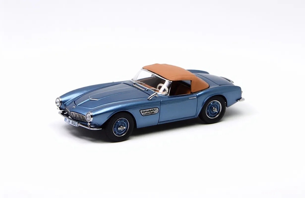 GFCC 1:64 Ice Blue 1957 507 Soft Top Classic Sport Model Diecast Metal Car