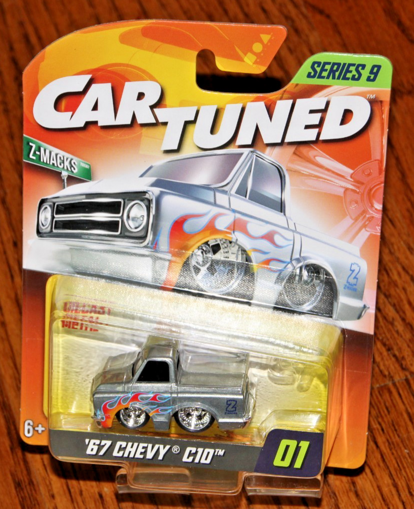 2025 CAR TUNED SERIES 9 ’67 GMC C10 PICKUP TRUCK IN LIGHT GRAY W/RED FLAMES
