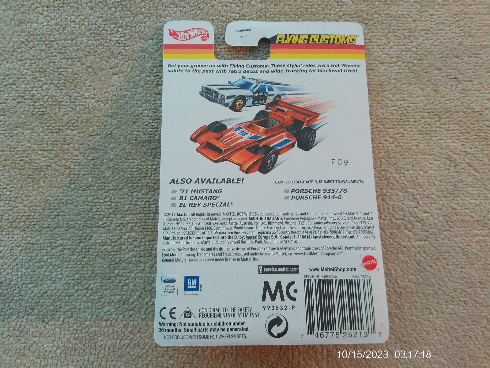2012 Hot Wheels Flying Customs Porsche 935/78 Target Exclusive Orange NIB!