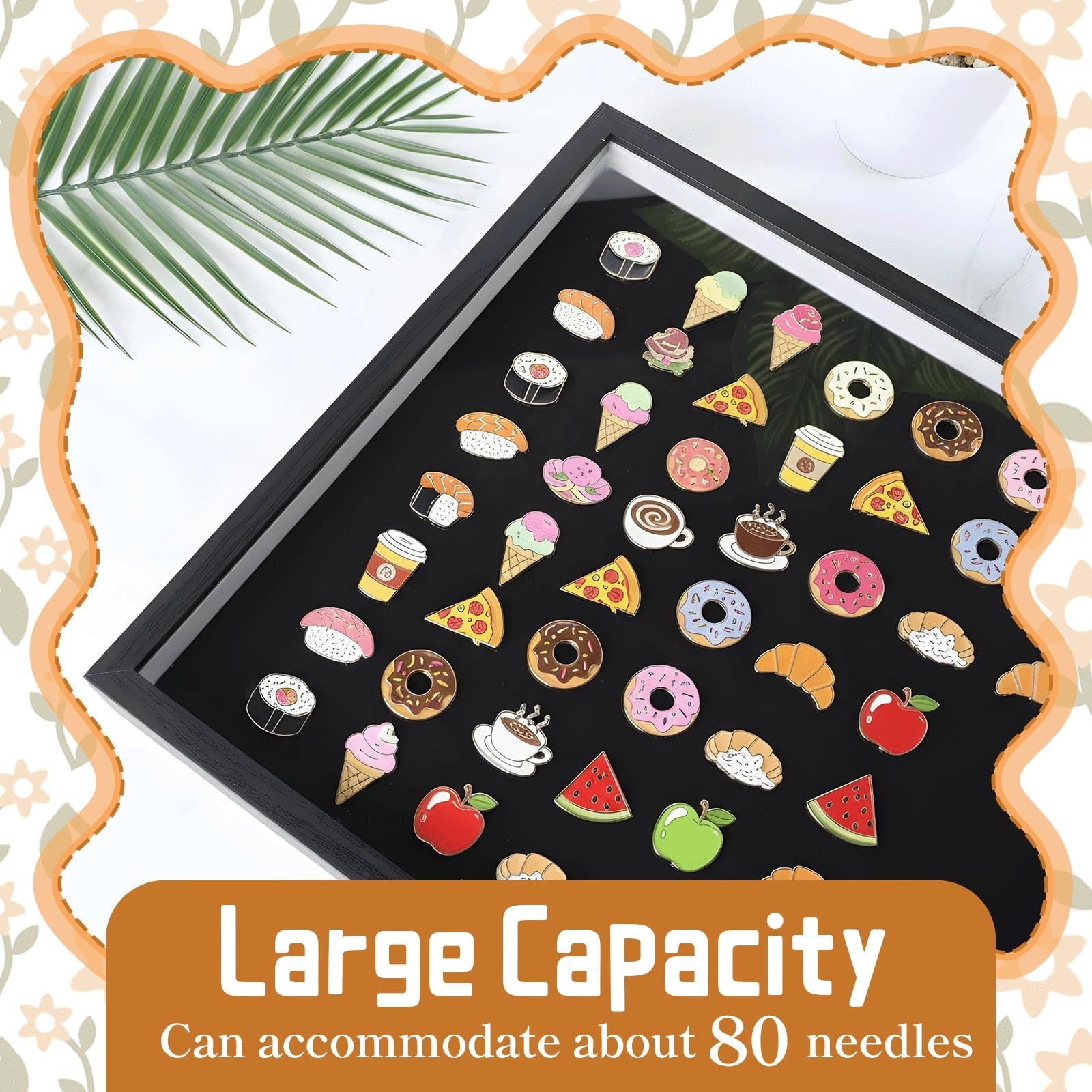 15.7 x 11.8” Pin Display Case Enamel x 11.8 inches, Black