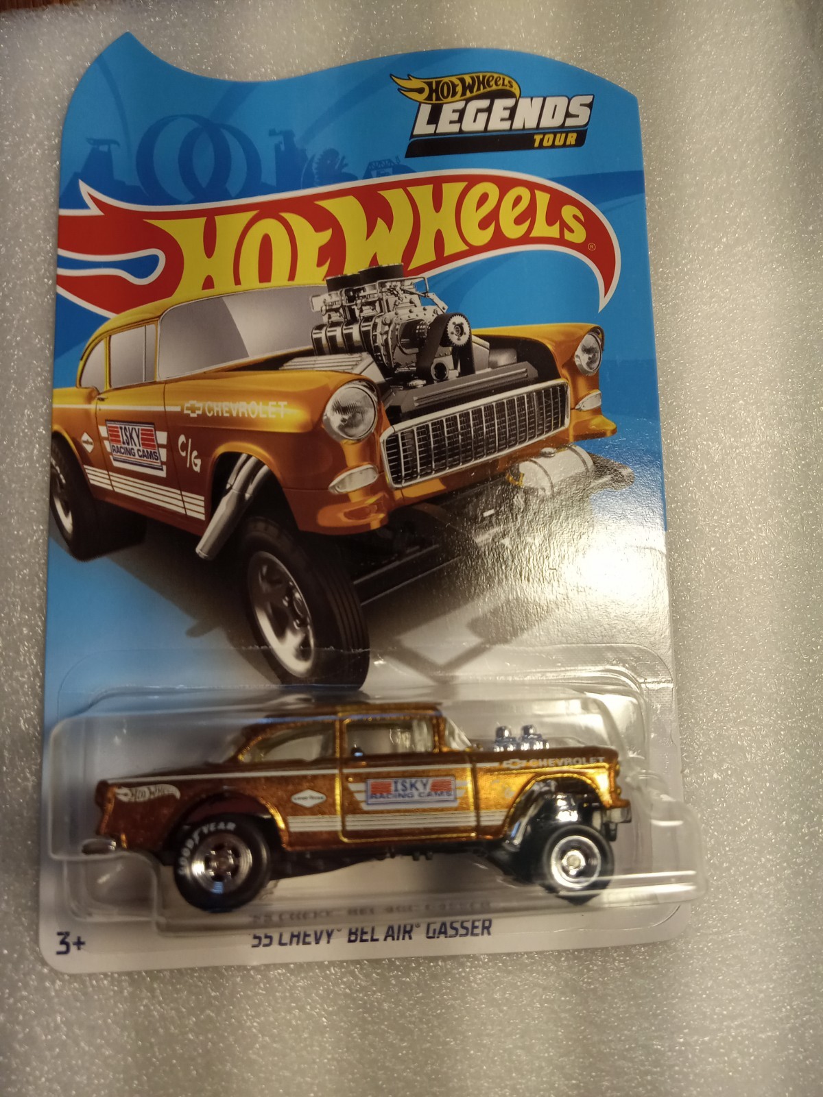 Hot Wheels Legends Tour: ’55 Chevy Bel Air Gasser 1:64 Scale Model Car – Gold…