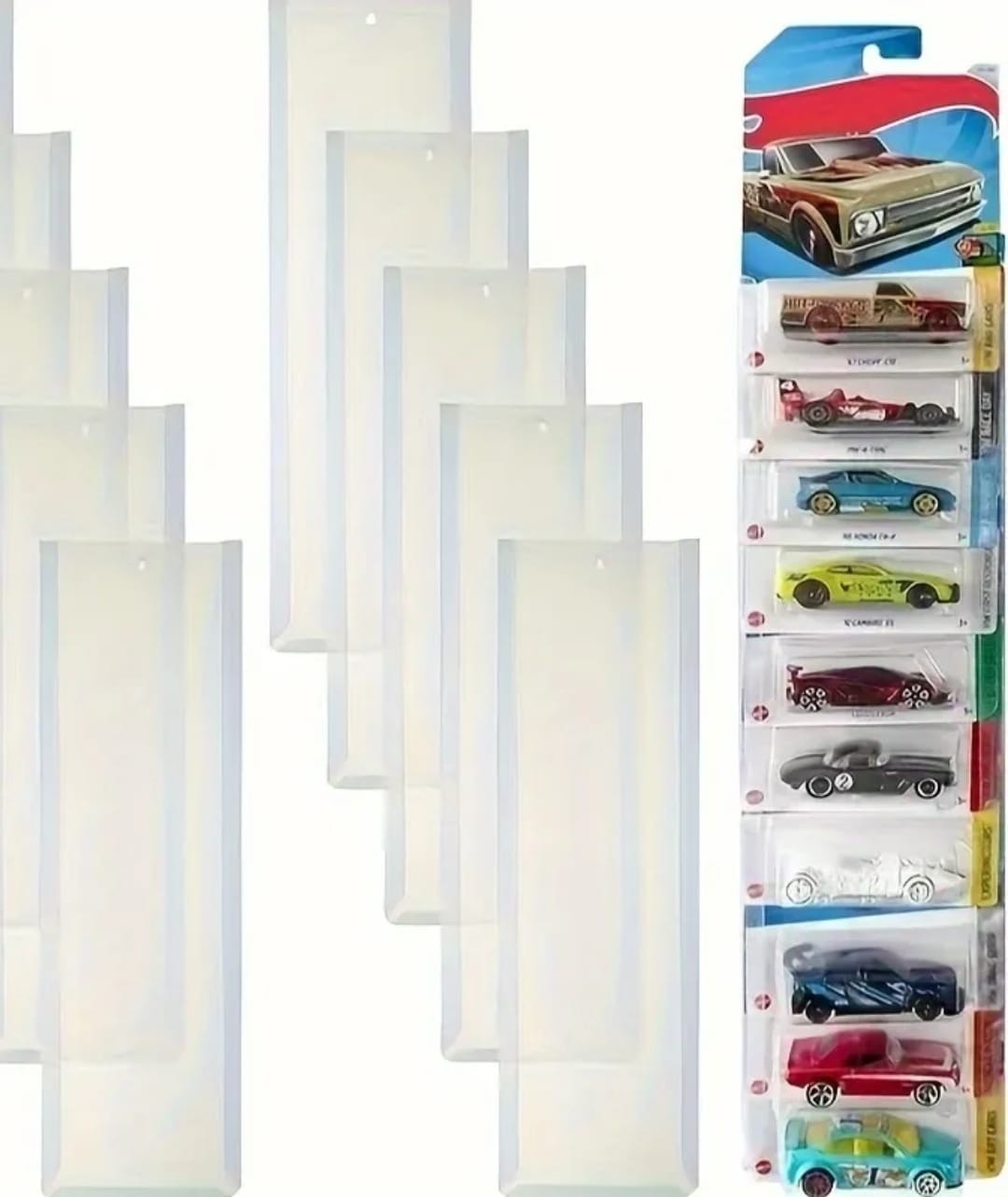 2pcs Car Display Case with Sliding Lid & Folded Edges – Transparent For Wall