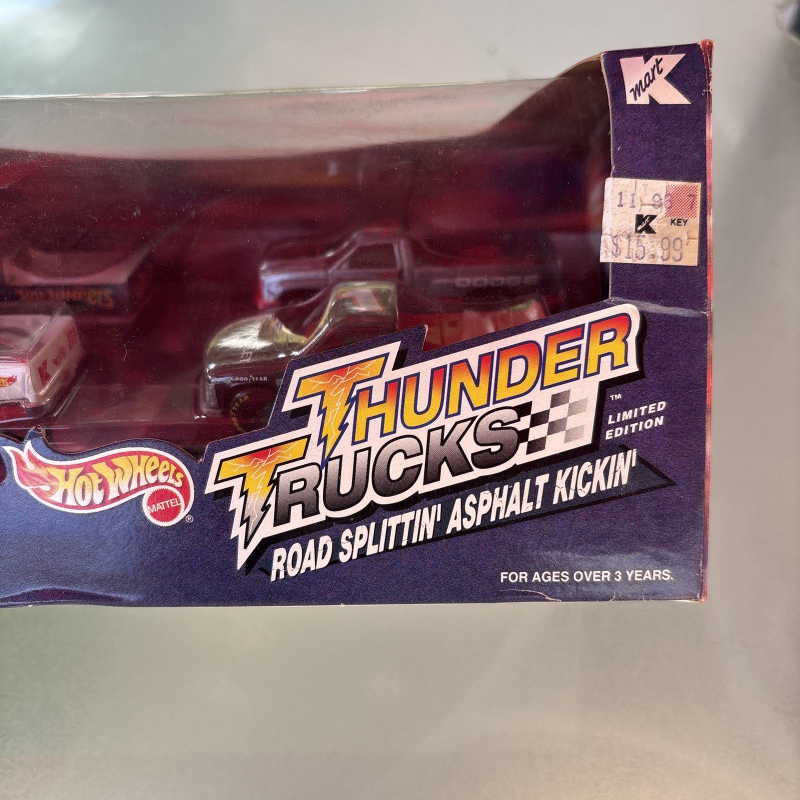 Hot Wheels 1996 K-Mart Exclusive Thunder Trucks 4 Car Box Set – 1:64 Diecast Car