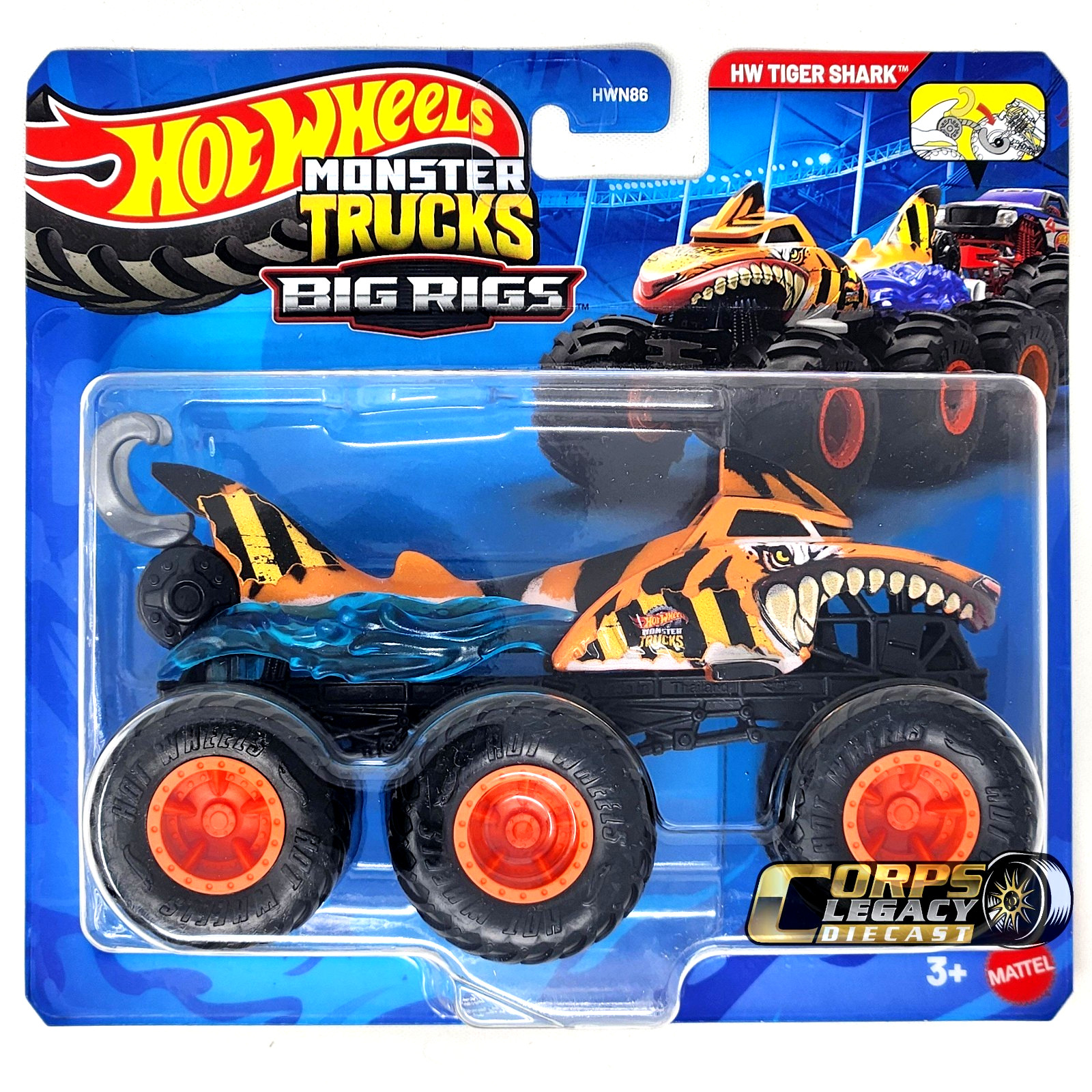 Hot Wheels Monster Trucks Big Rigs HW TIGER SHARK 2026 1:64 Diecast Truck NEW