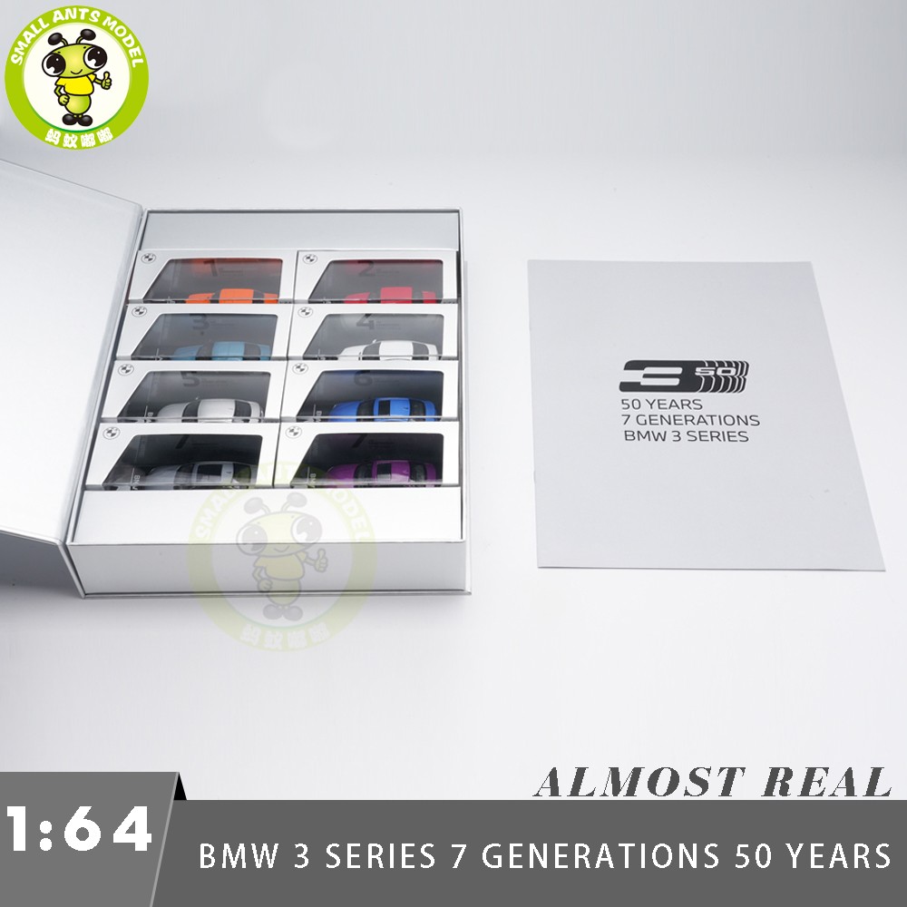 1/64 BMW 3 Series 7 Generations 50 Years Souvenir Almost Real Diecast Model Car