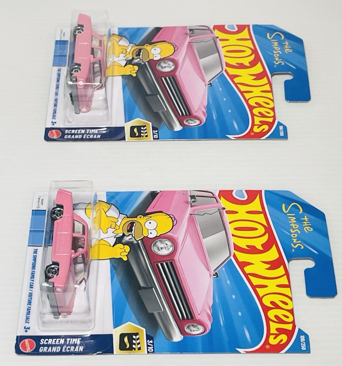 The Simpsons Family Car 2 Pink Cars 2026 Hot Wheels Screen Time NEW Sealed.