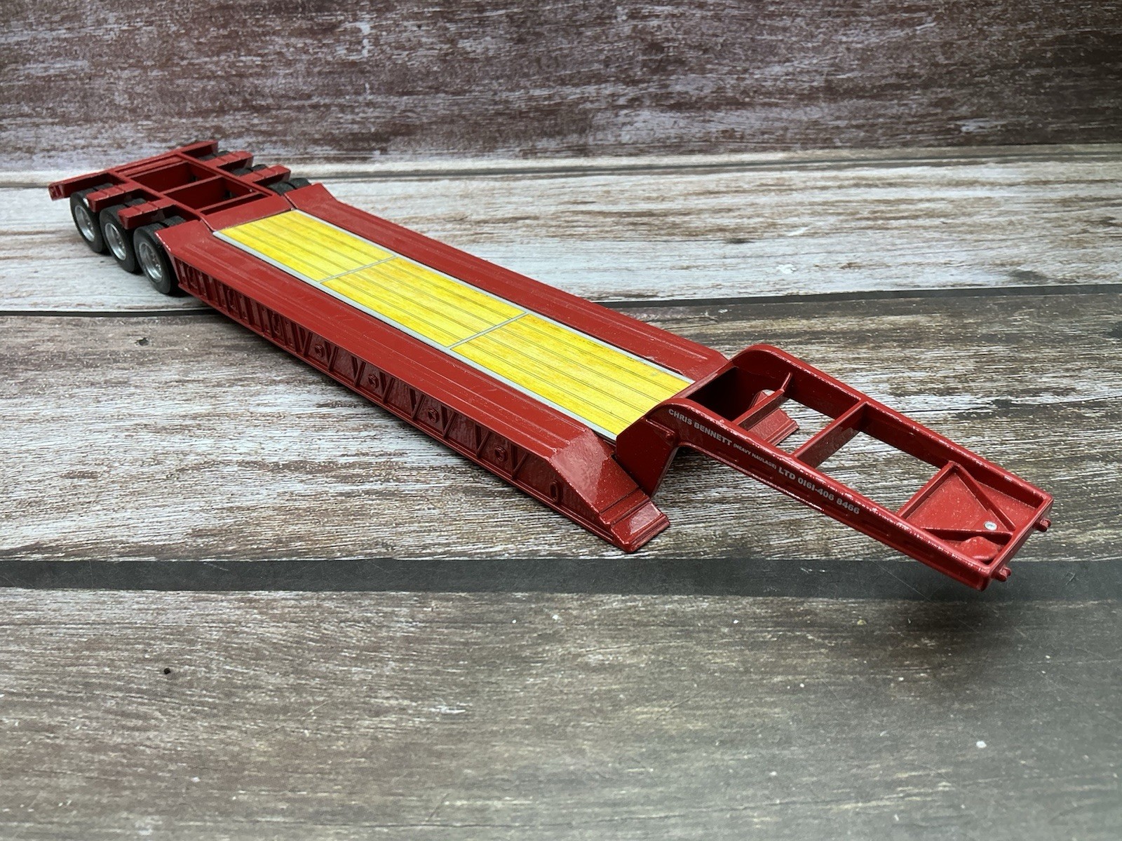Cararama 1/50 ~ Low Loader Tri-axle Trailer ~ Chris Bennett Haulage