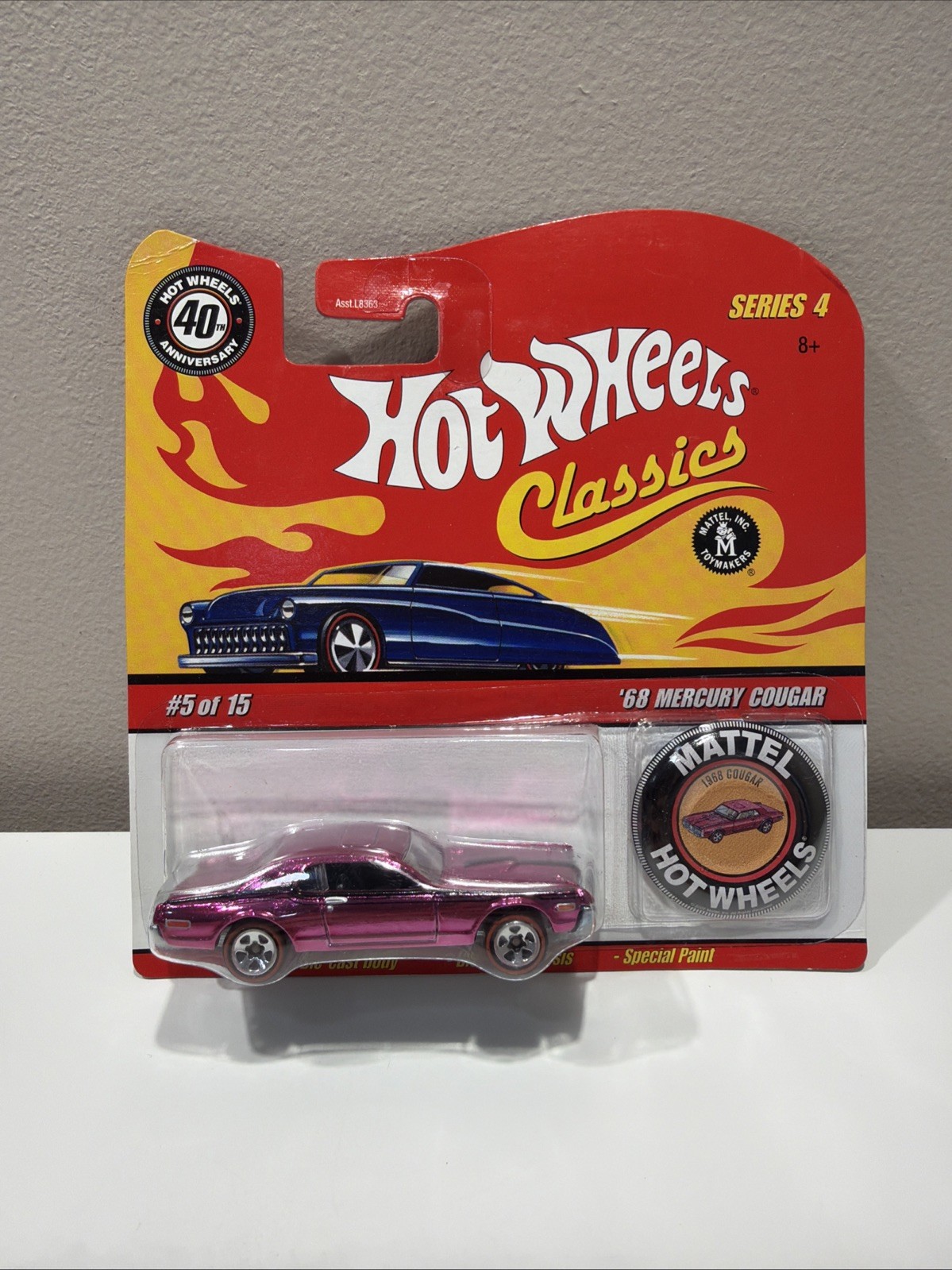 Hot Wheels ’68 Mercury Cougar #5 – Pink – 2008 Hot Wheels Classics B32