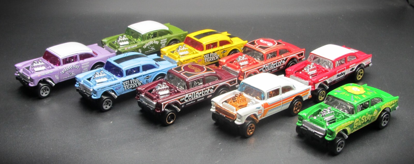 Hot Wheels ’55 Chevy Bel Air Gasser, Lot of 9, Loose, New
