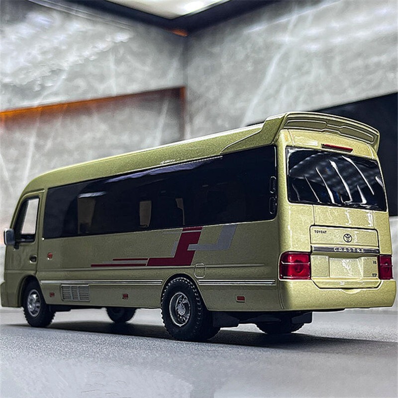 1:32 Alloy Coaster Bus Diecast Model – Sound & Light Toy Vehicle Gift