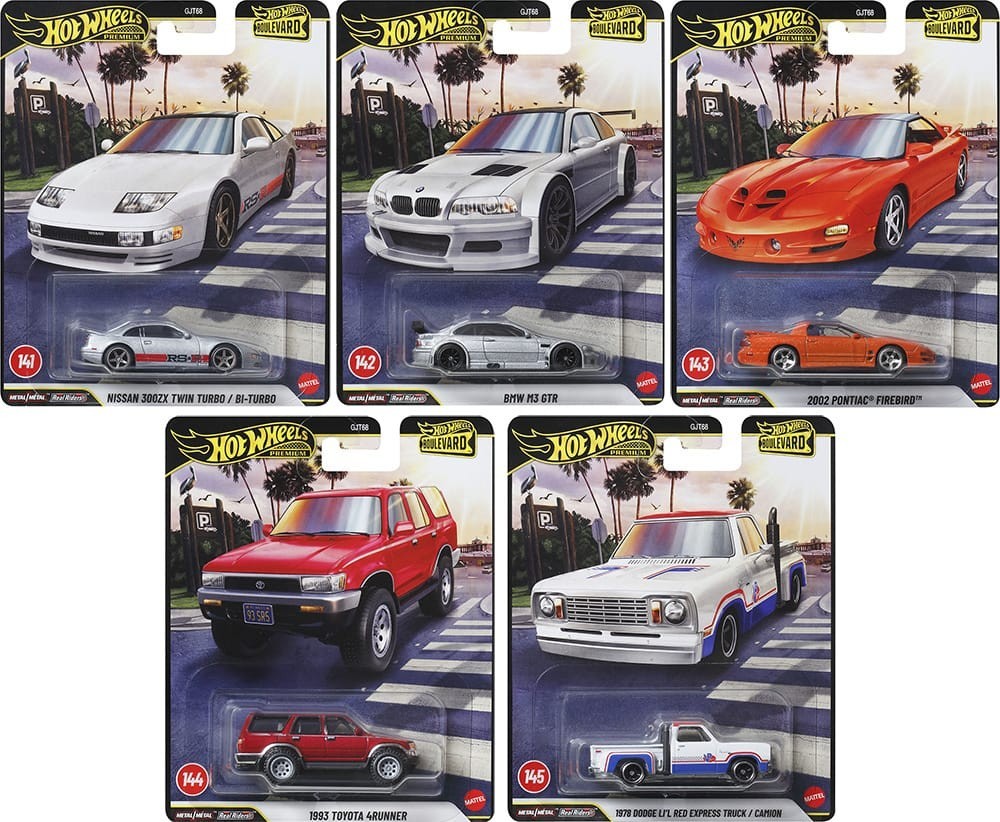 Hot Wheels 1:64 Premium 2026 Boulevard #141-145 Set of 5 Cars 978F – BMW M3 GTR