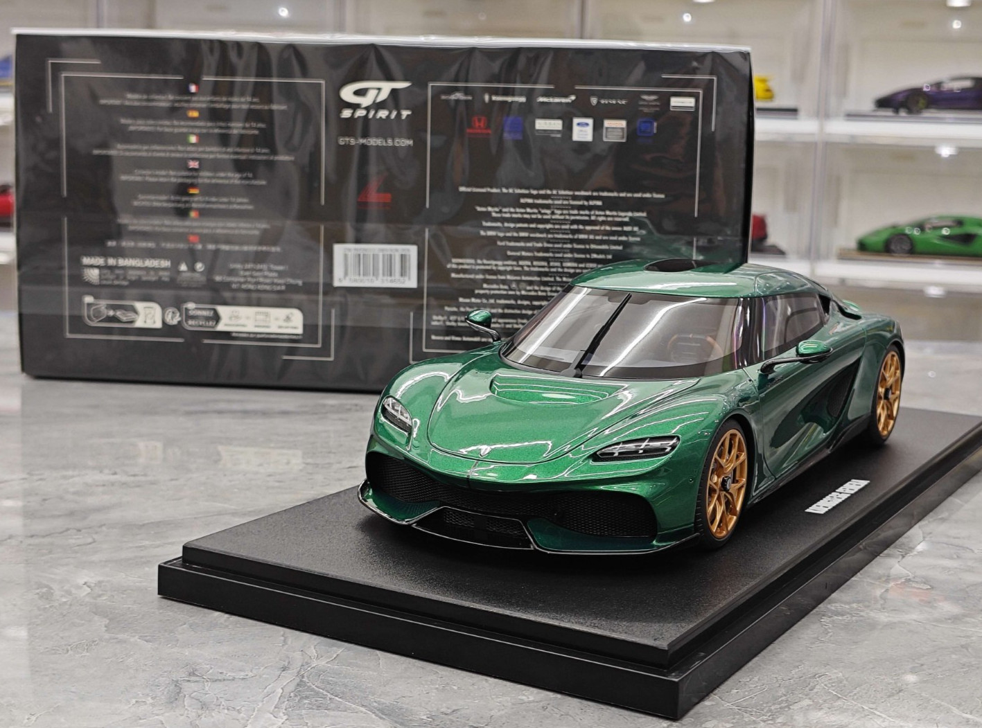 GT Spirit 1/18 Koenigsegg Gemera 2024 Racing Green Resin Car Model GT888