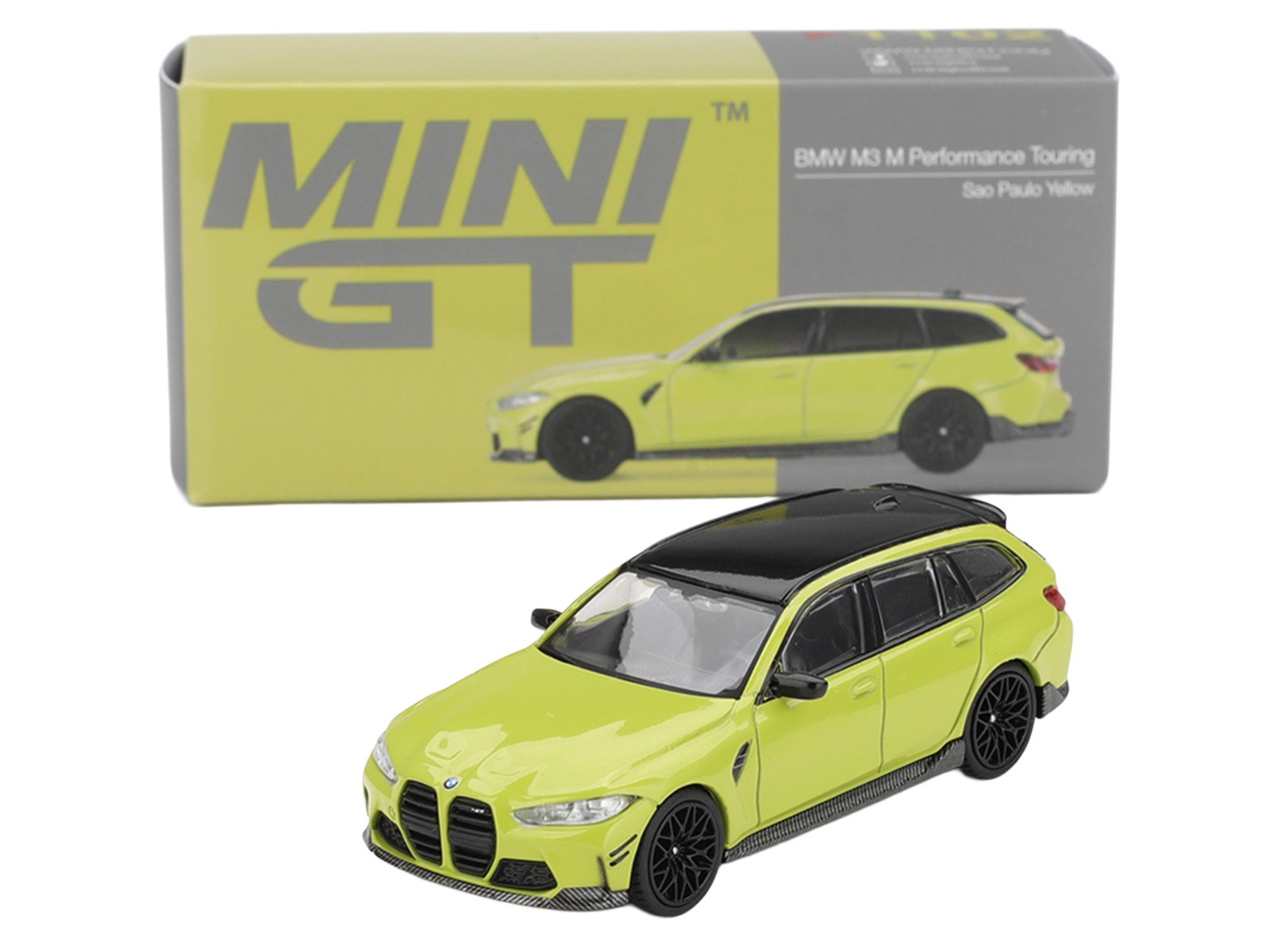 BMW M3 M PERFORMANCE TOURING SAO PAULO YELLOW 1/64 DIECAST BY MINI GT MGT01102