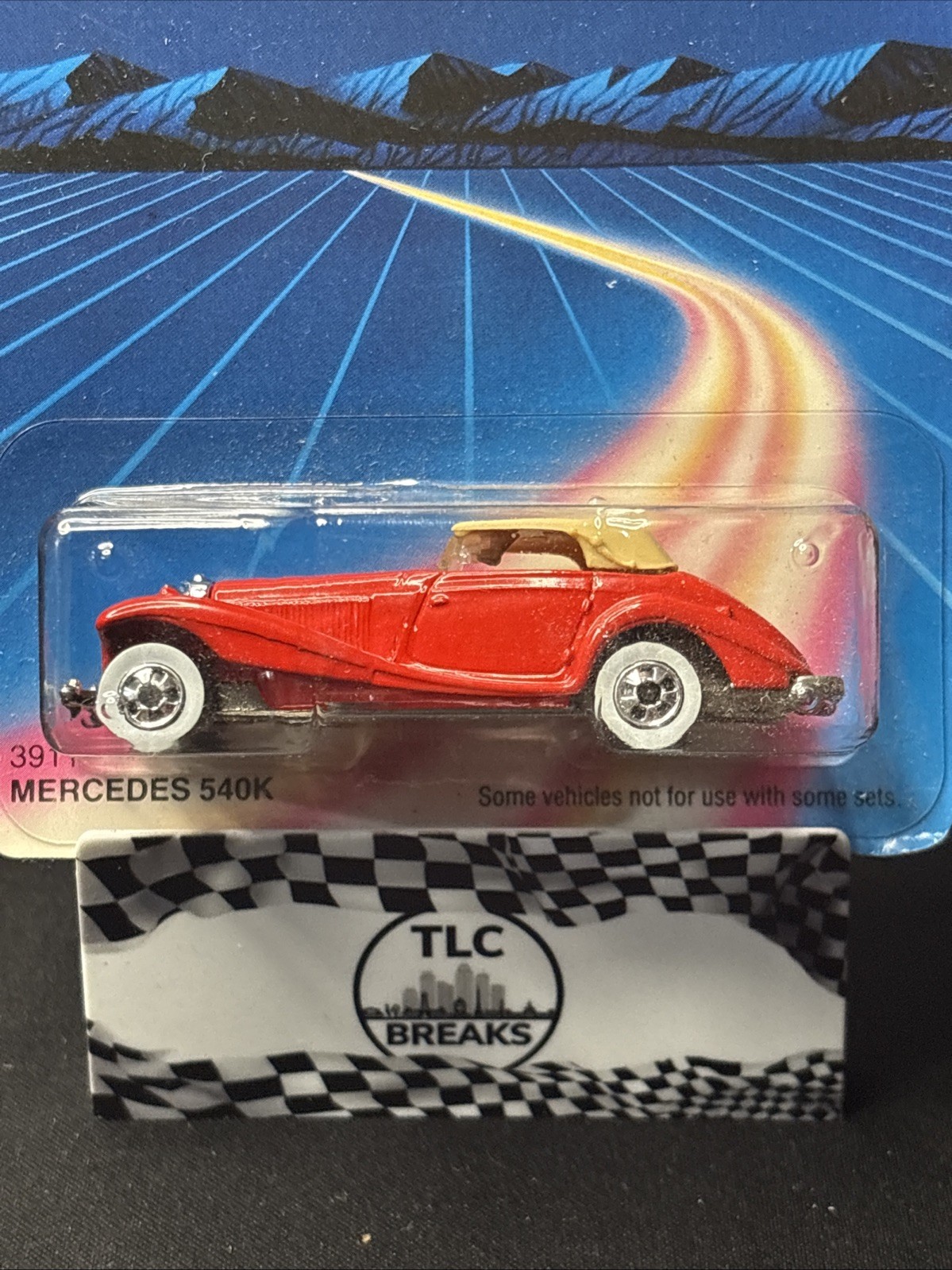 Hot Wheels Mercedes 540K Red w/Tan Conv. Top White Walls Top Speed Fleet MOC