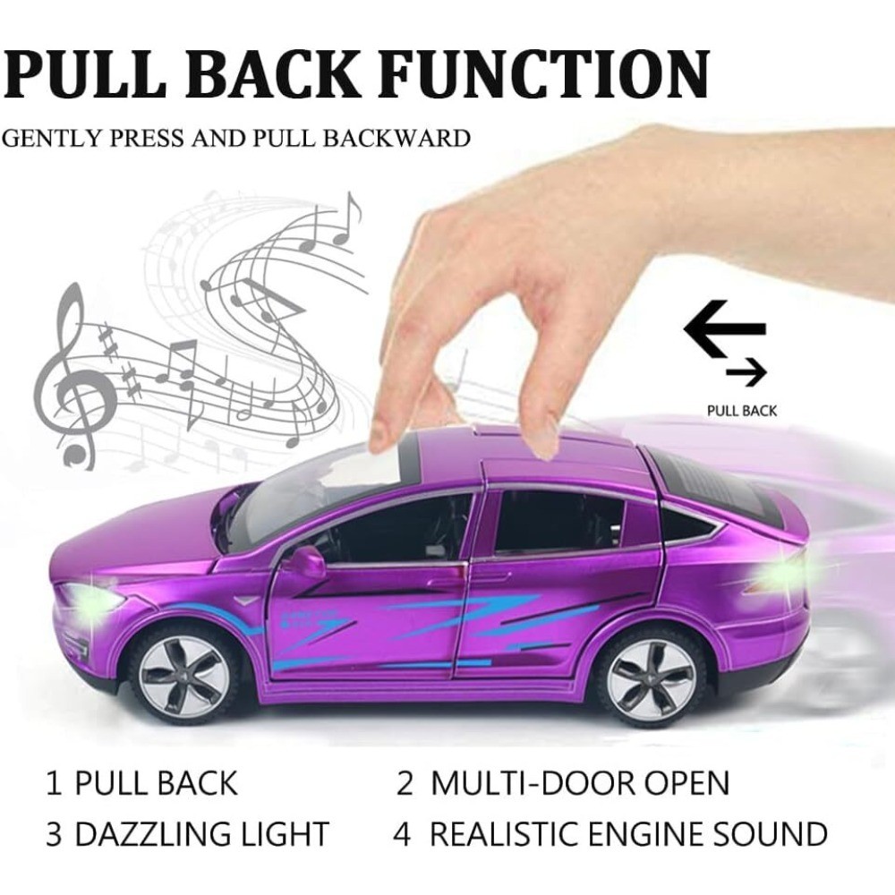 1:24 Tesla Model X Car Alloy Diecast Model Car Toy Vehicle Toys for Xmas Gift US