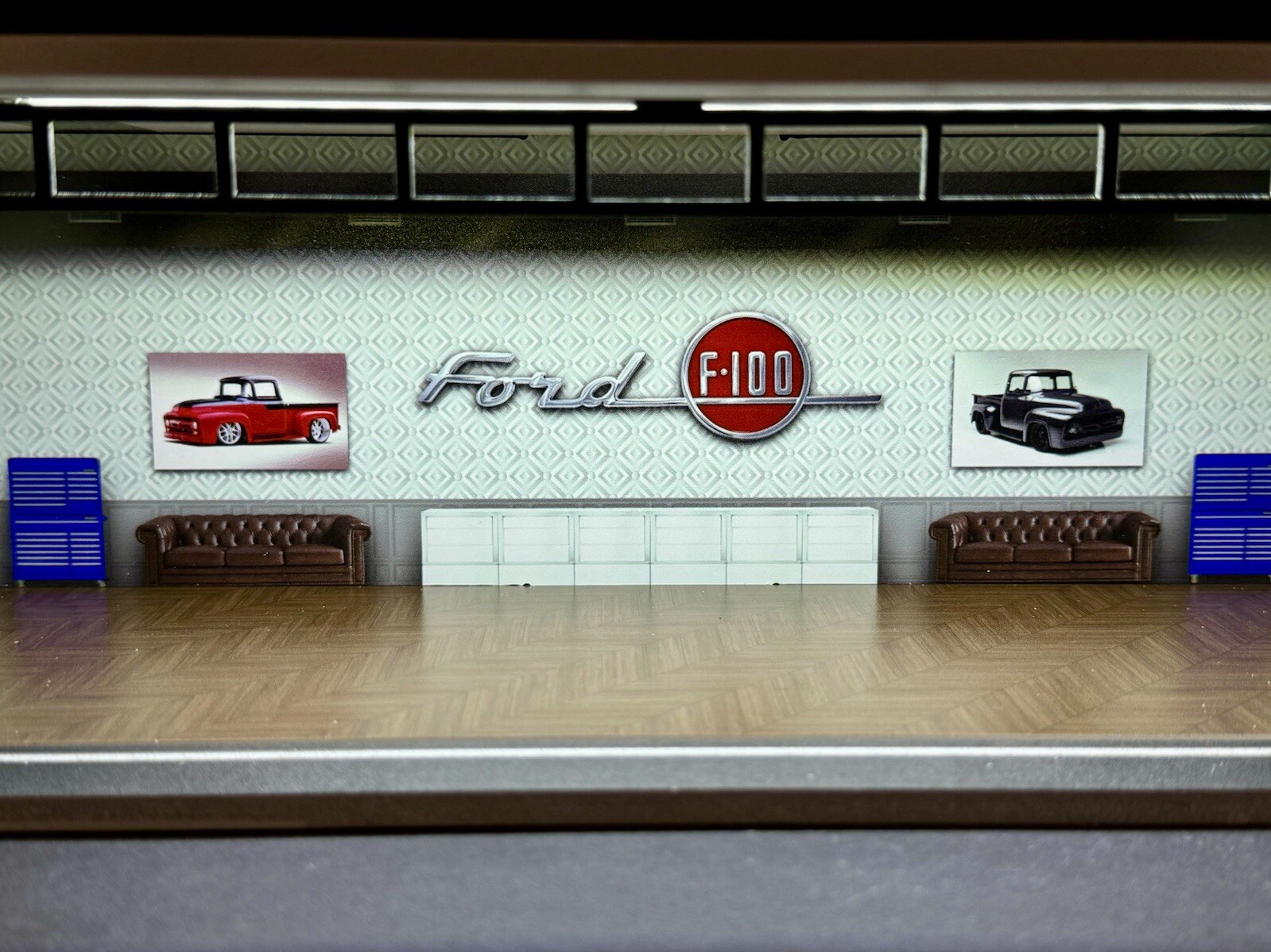 Ford F100 Truck Theme FOR Hot Wheels 1:64 Model Diorama Garage LED Lighting!
