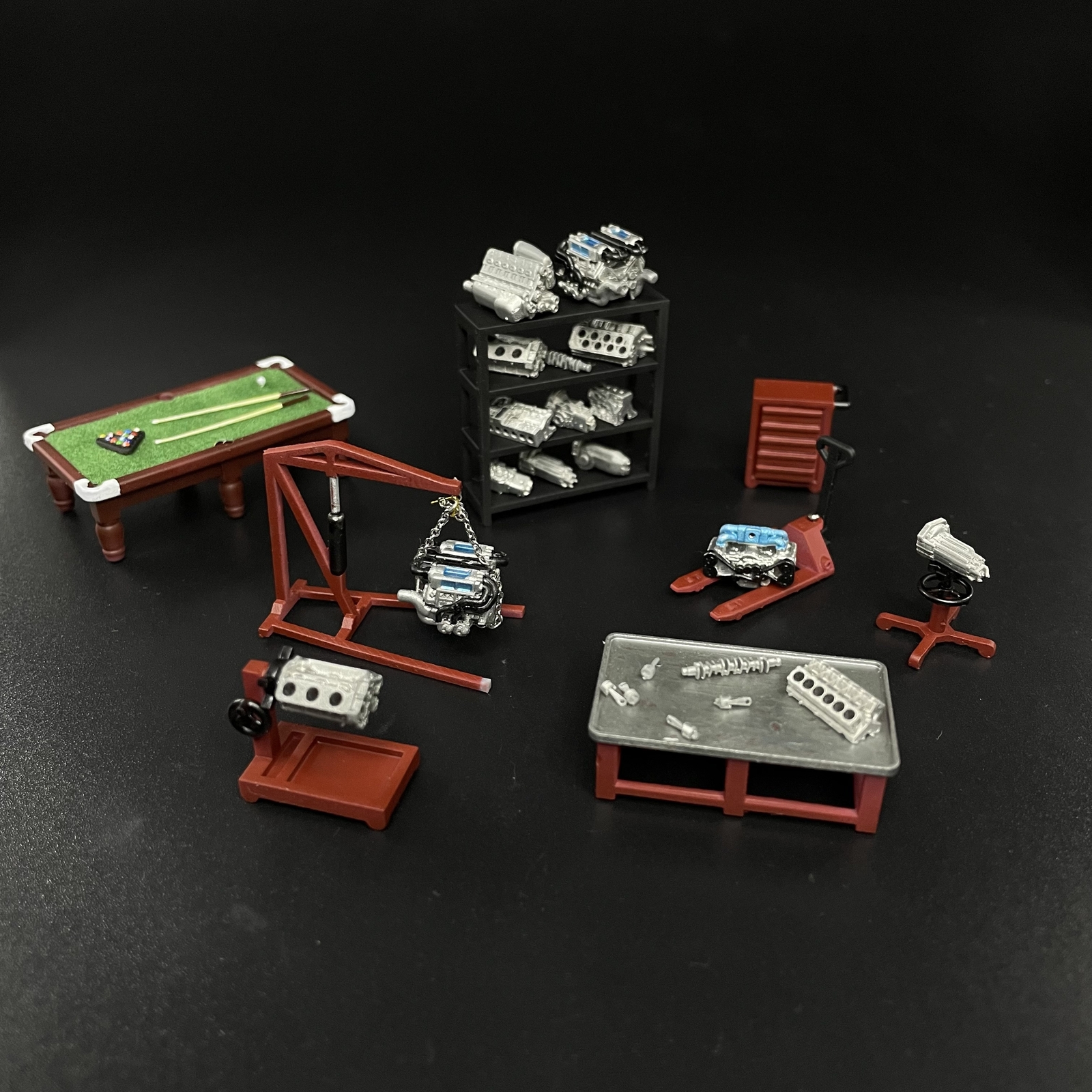 Diorama 1/64 Diecast Car Garage Model Set Repair Workshop Display Accessory Prop