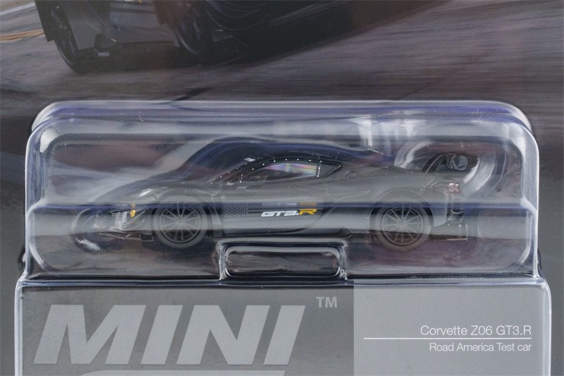 Mini GT 1:64 Corvette Z06 GT3.R Road America Test car Black Blister Car