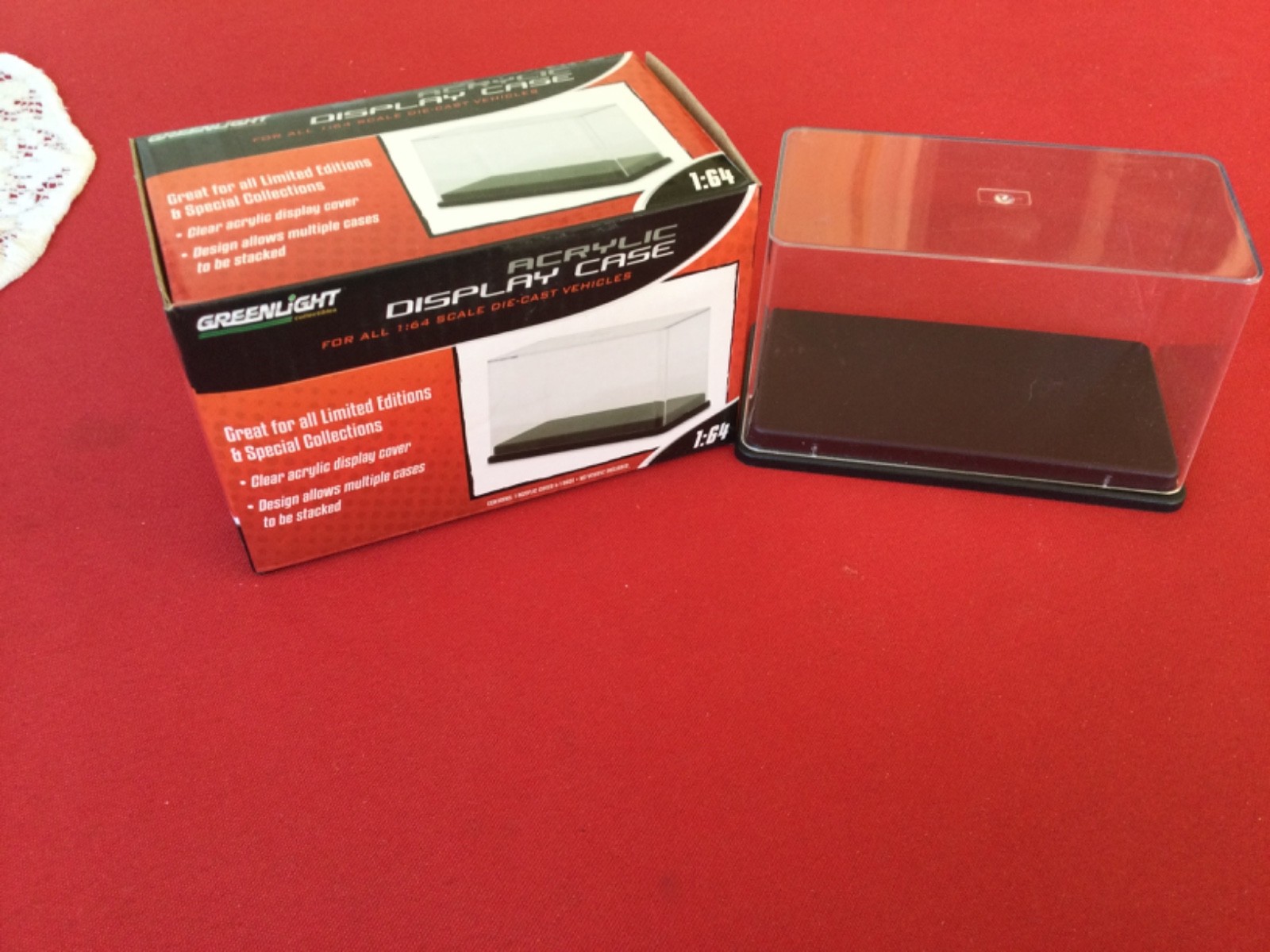 Acrylic Display Cases With Black Plastic Base 1:64 Scale Greenlight 2/ pieces