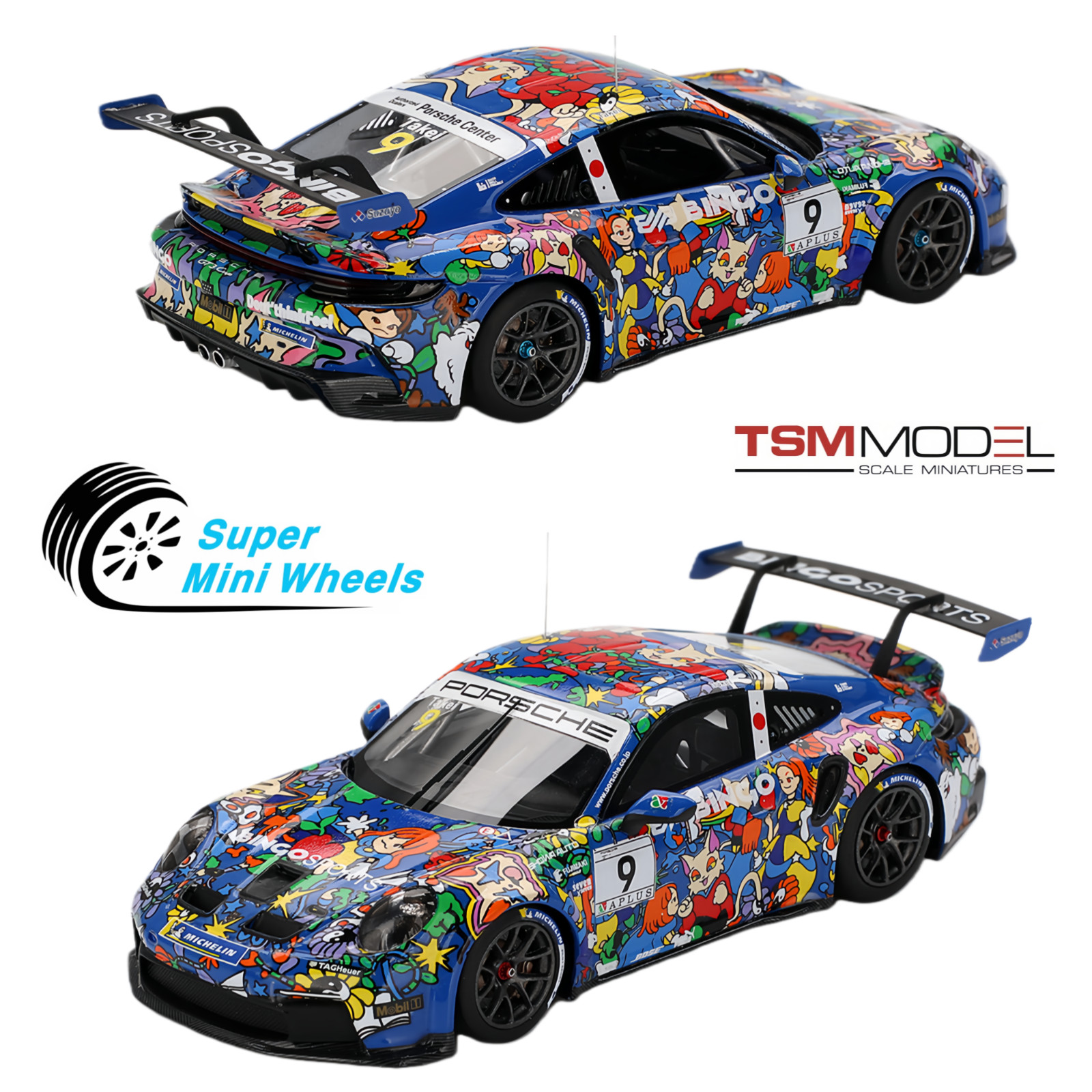 TSM-Model 1:43 Porsche 911 GT3 Cup #9 BINGO RACING Shinji TAKEI 2024 Carrera Cup