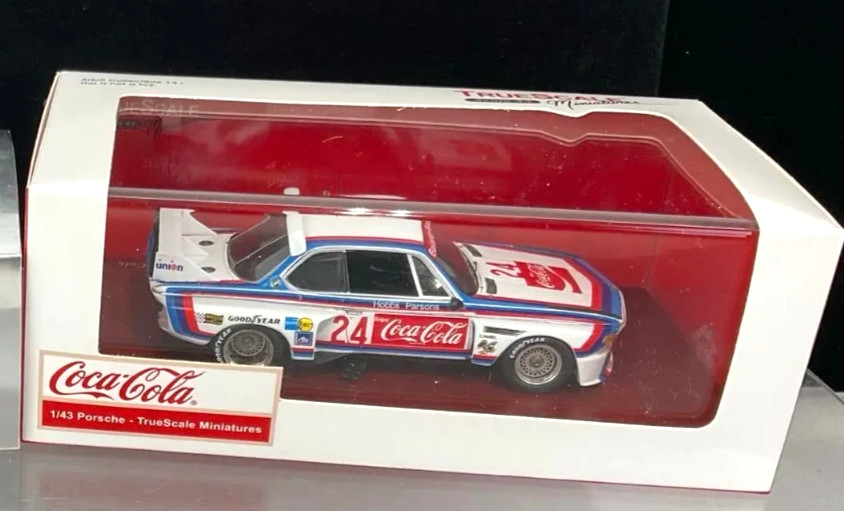 TSM 1:43 Model: 1976 BMW 3.0 CSL, Coca Cola Race Car 24 TSM114347 Rare TrueScale