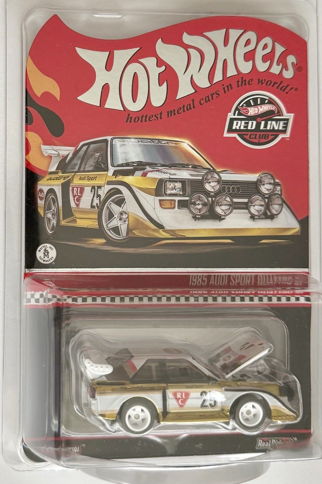 Hot Wheels RLC Club 1985 Audi Sport Quattro S1 Real Riders 1:64 White/Gold