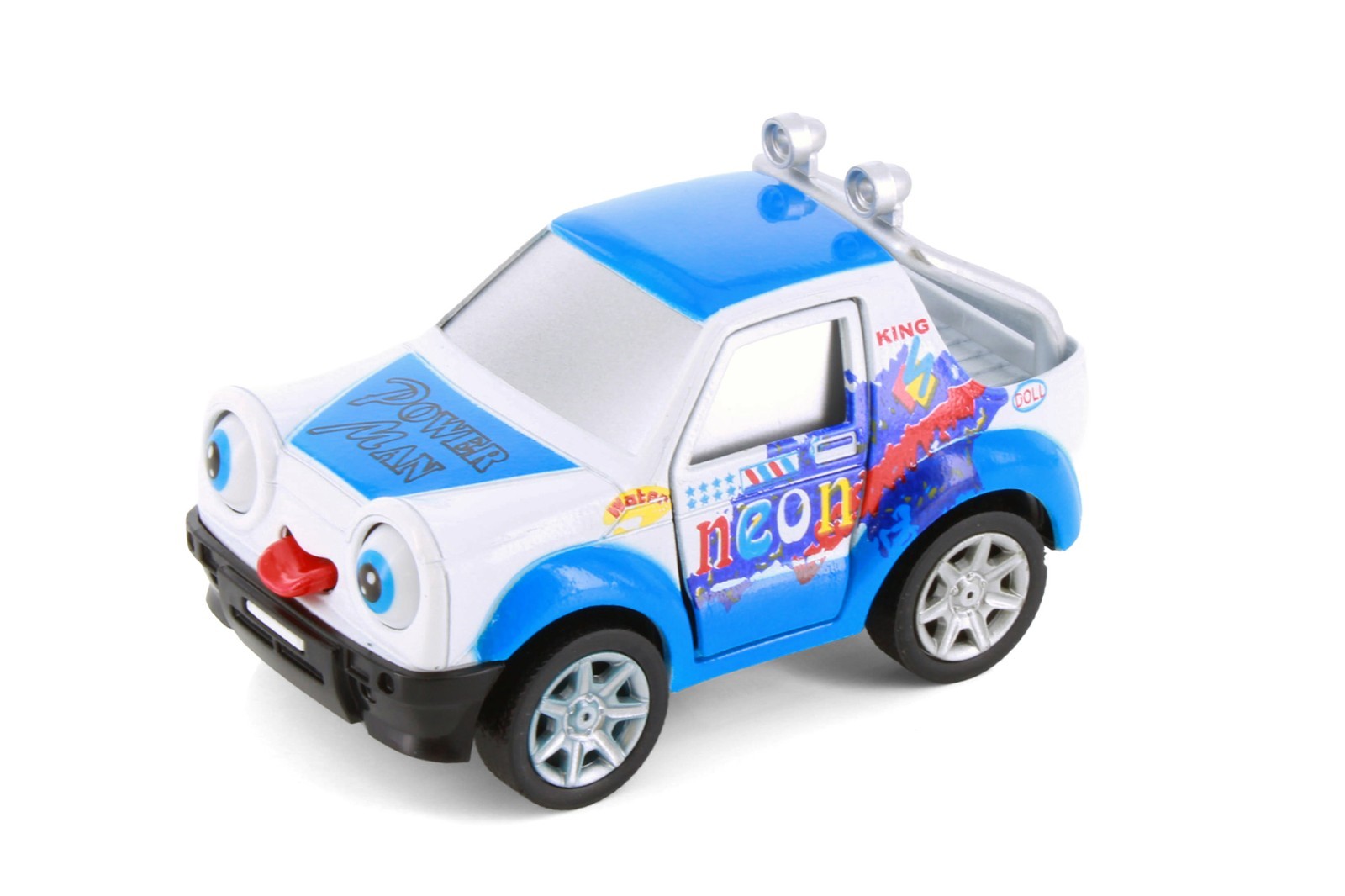 Cutie Cars w/Movable Eyes & Tongues – Power Man, Blue – Showcasts 403/4D – 4″