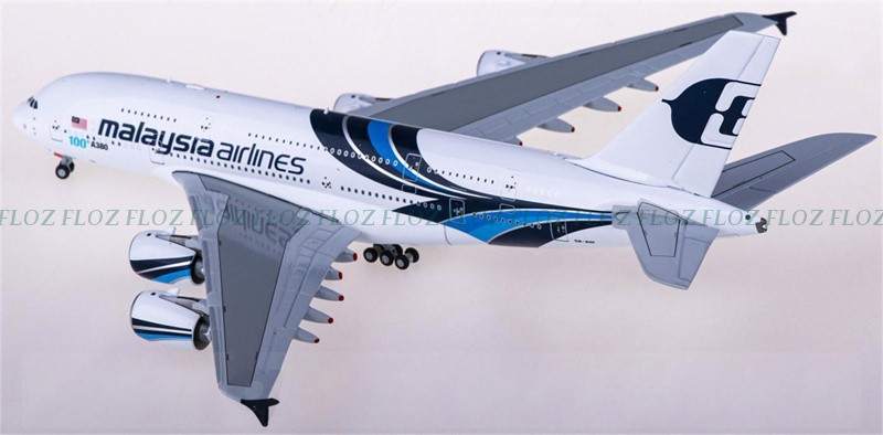 for JC Wings for Malaysia Airlines for Airbus A380 9M-MNF 1:400 Airplan Model