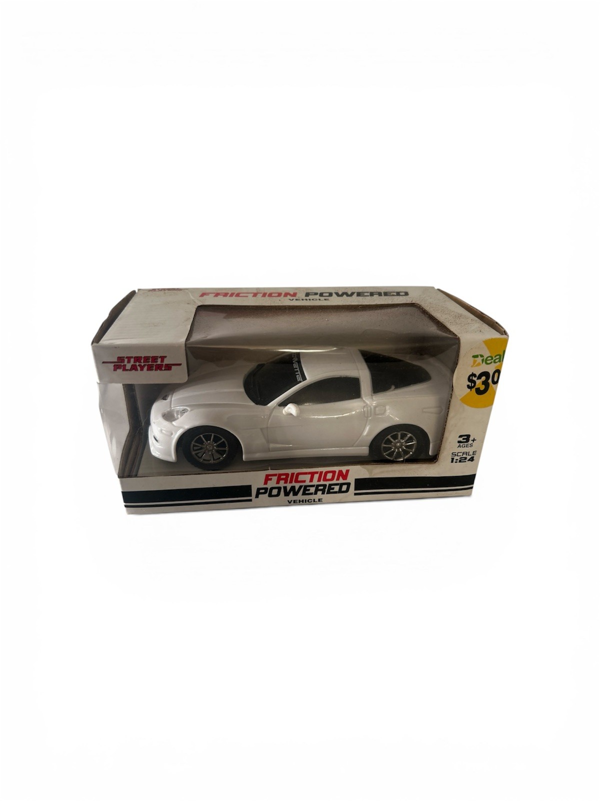 Corvette C6.R 1:24 Scale Licensed Friction Toy Car White New In Box
