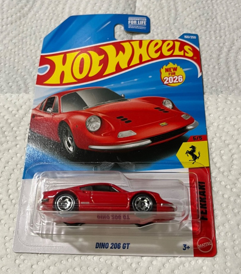2026 Hot Wheels G & H Case / Ferrari Dino 206 GT / Lot of 4 / RED