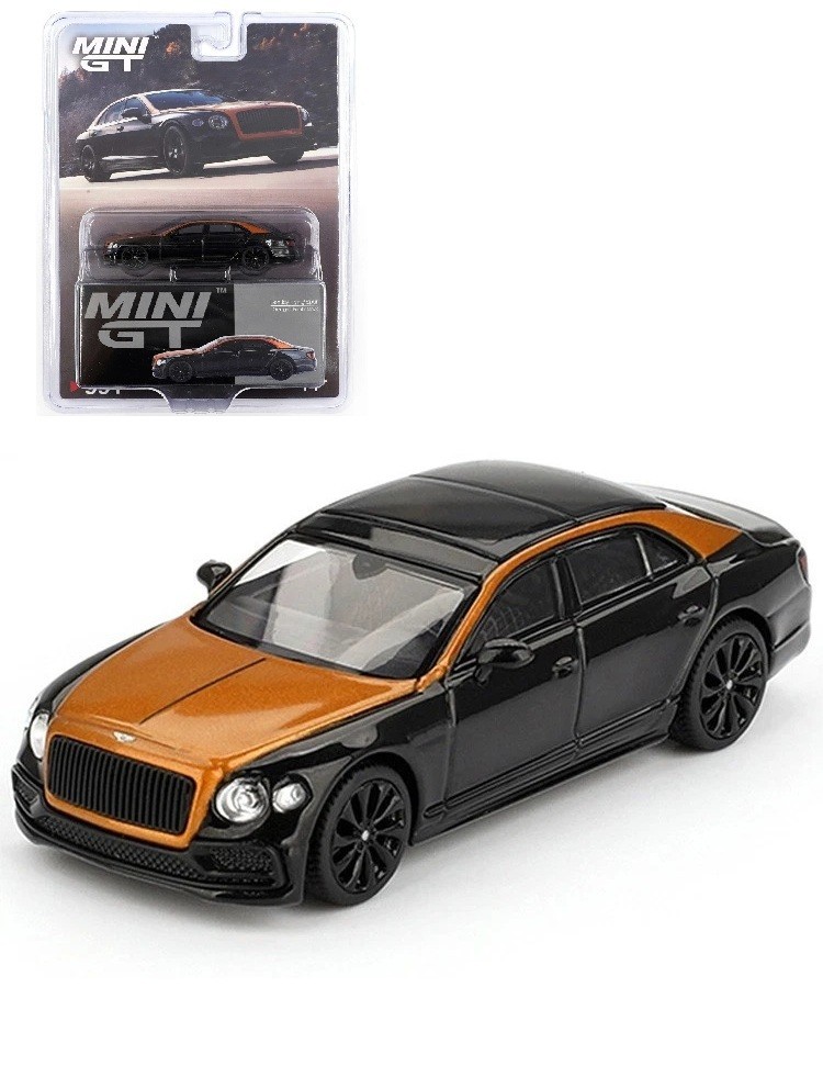 MINI GT 1:64 Bentley Flying Spur Orange Flame / Onyx Black Model MGT00991-P11