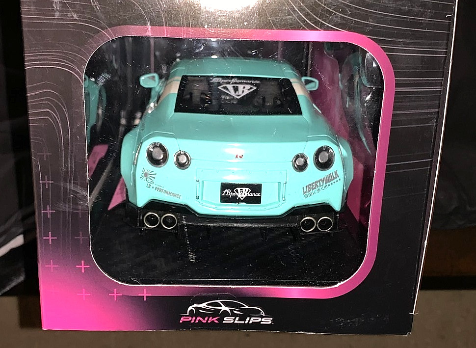 JADA 2025 1/18 DIECAST PINK SLIPS TEAL NISSAN GT-R (R35) W/LIBERTY WALK BODY KIT