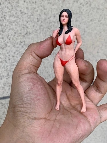 Miniature Figure Scene Props 1/18 Bikini Muscle Anime Girl Diorama Resin Sculpt
