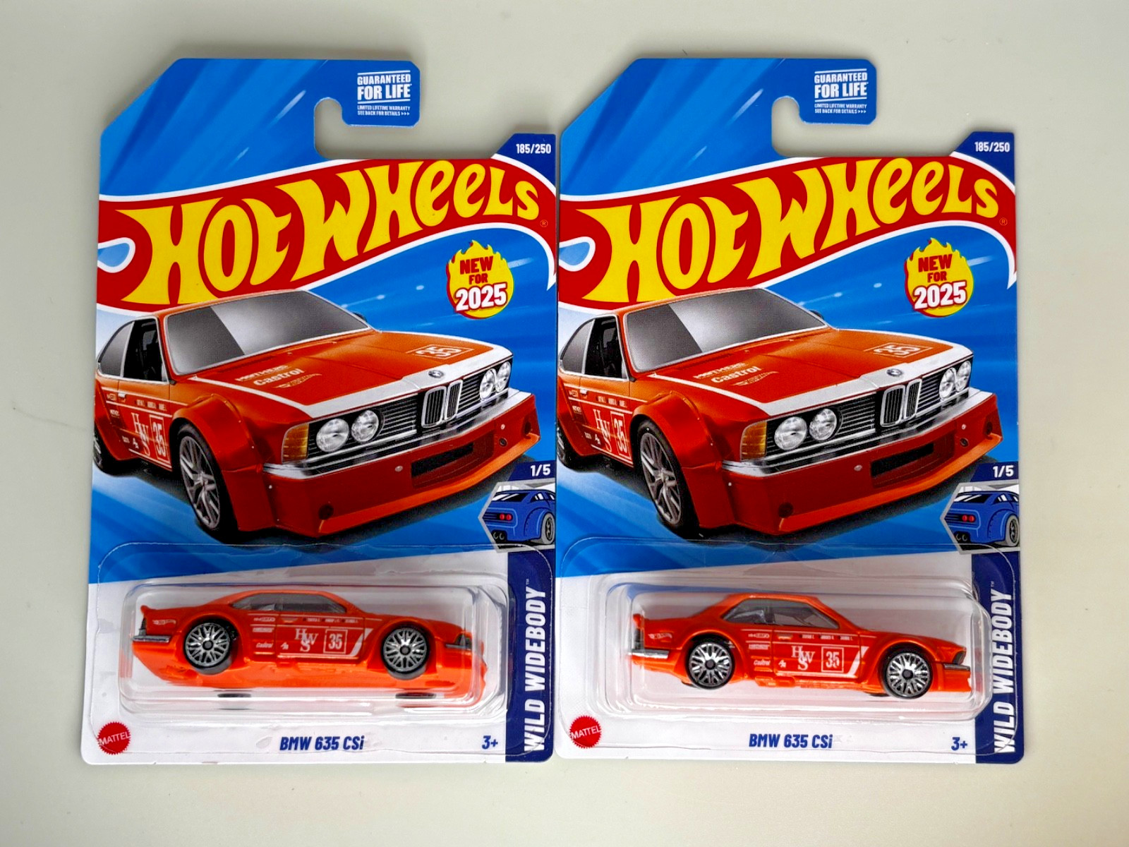 2025 Hot Wheels Mainline BMW 635 CSi Orange #185 Wild Widebody 1/5 LOT OF 2