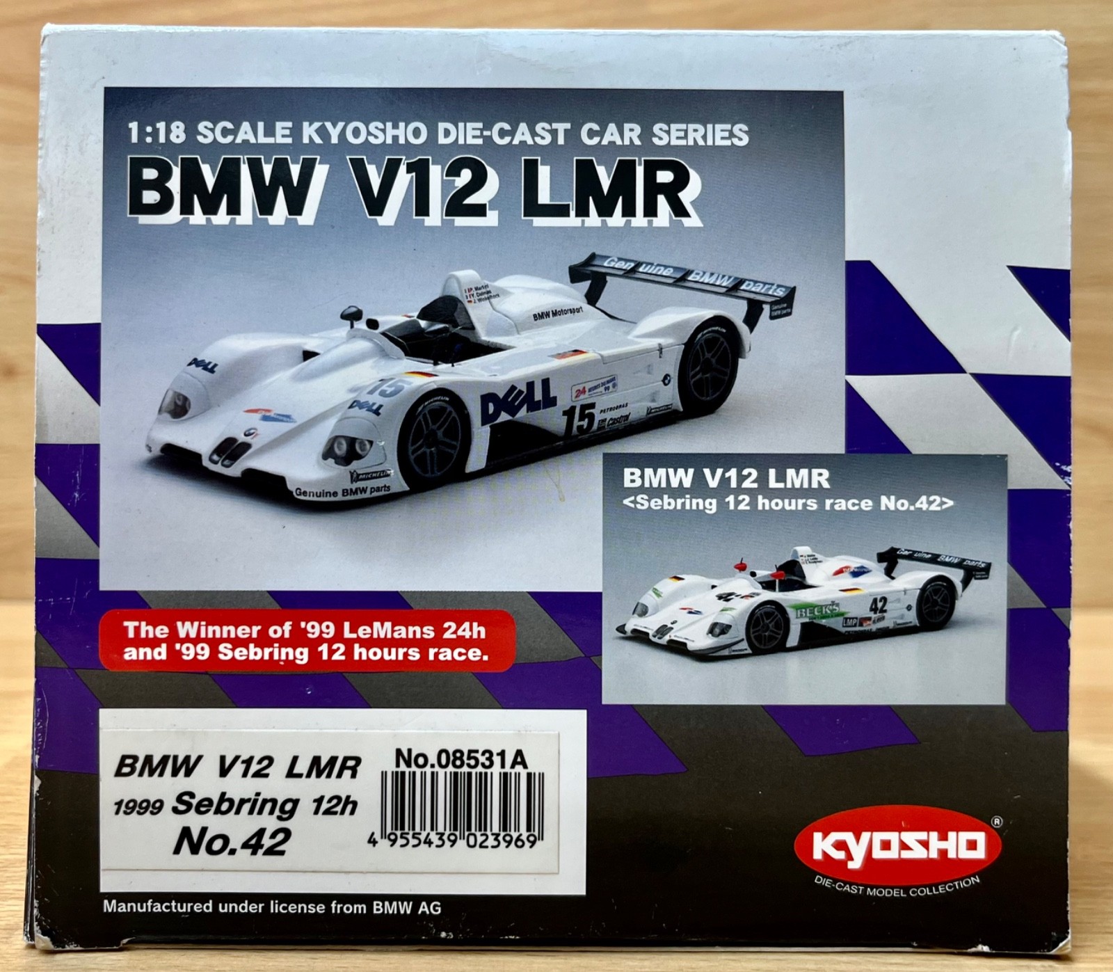 Kyosho 1:18 Scale 08531A “BMW V12 LMR” #42 Le Mans & Sebring 1999 Model Boxed