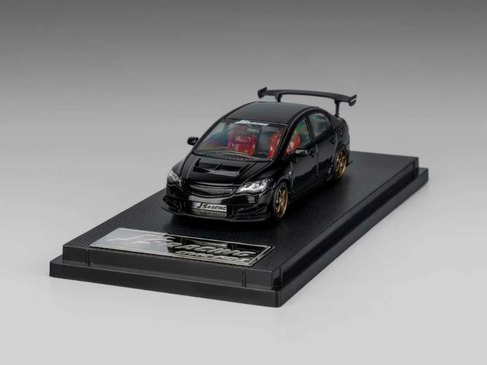 1/64 HONDA CIVIC FD2 J’s Racing W/Interior/Engine Model Car -BLACK-