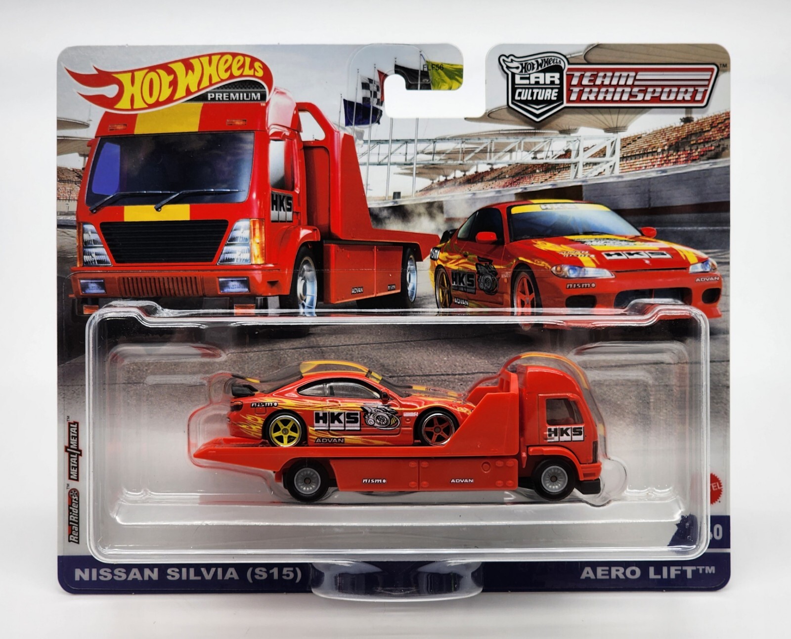 HOT WHEELS CAR CULTURE TEAM TRANSPORT RED NISSAN SILVIA (S15) AND AERO LIFT!!